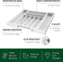 ROYAL CRAFT WOOD Luxury Bamboo Kitchen Drawer Organizer - Silverware Organizer - Utensil Holder and Cutlery Tray with Grooved Drawer Dividers for Flatware and Kitchen Utensils (9 Slot, White)