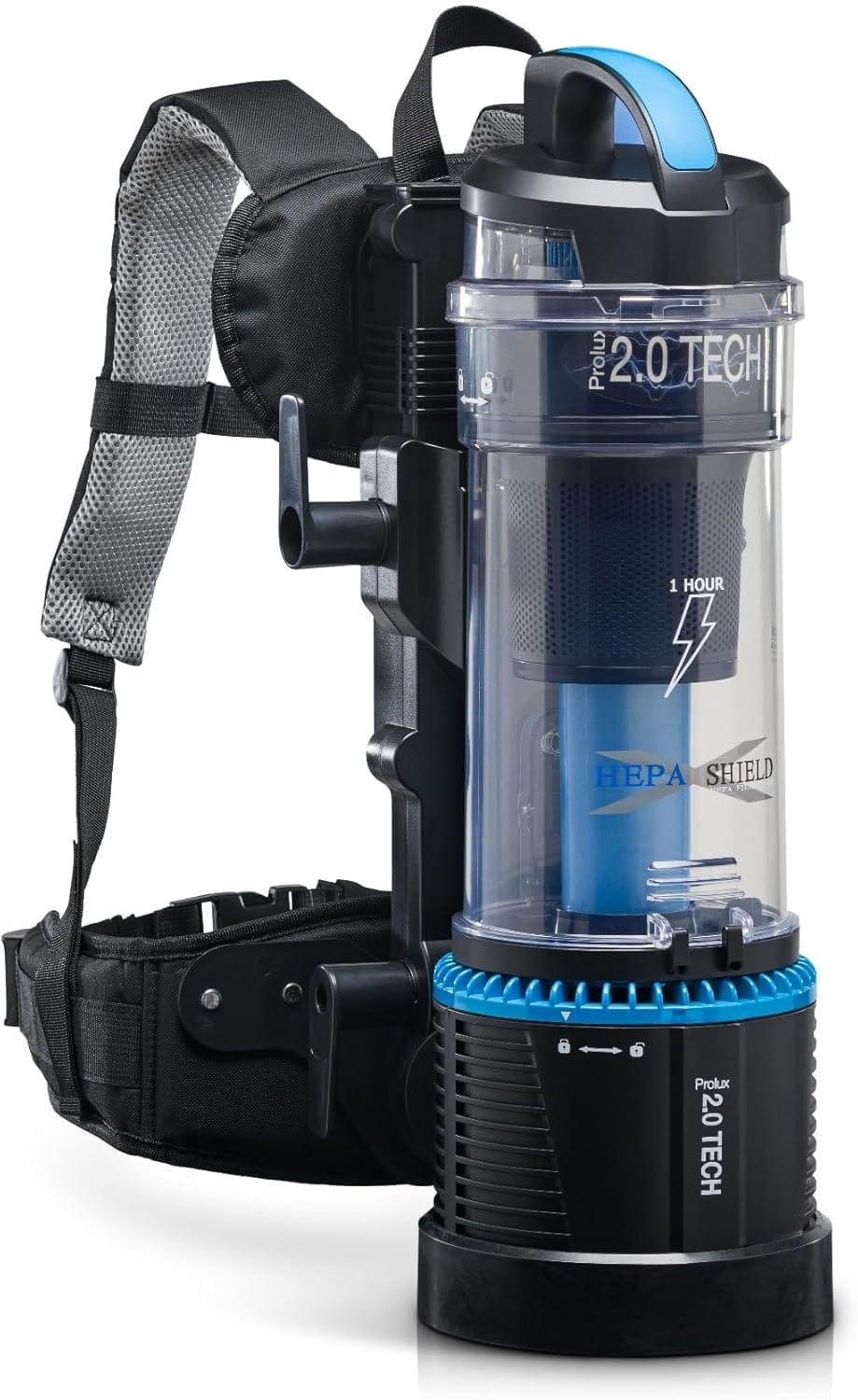 Prolux 2.0 Cordless Bagless Upright Backpack Vacuum with 1 hour Lithium Ion Battery