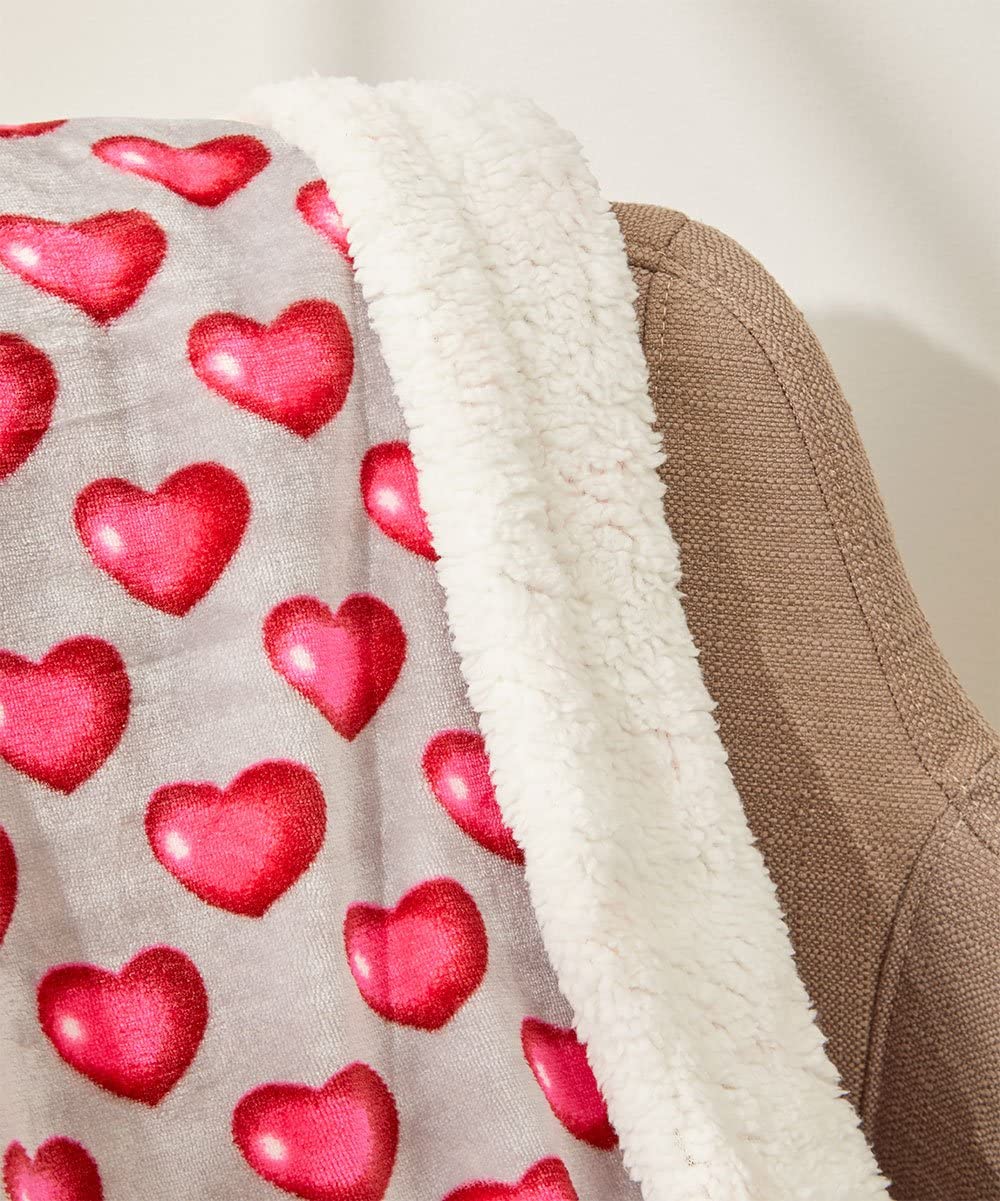 Decor & More Amor Eterno Be Mine Love Collection Valentine's Day Heart Ultra Plush Throw Blanket (50