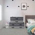 2PCS Foldable Blankets Clothes Comforters Storage Bin Organizer with Plastic Support Liner for Blankets, Towels, Comforter, Sweaters, Linen Sheets, Wrapping Paper, Black Grey