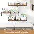 Heimlove 36 Inch Floating Bookshelves Set of 3,Heavy Duty Wall Mounted Bookshelves,Rustic Brown Wall Bookshelf for Living Room,Bedroom,Kitchen,Laundry Room Storage & Decor