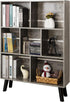 LEYAOYAO Bookshelf Cube Storage Organizer,3 Tier Bookcase with Legs,Modern Wood Open Shelf,Dirty Grey Bookshelves,Free Standing Display Short Book Shelves for Narrow Space,Bedroom,Living Room,Office