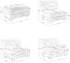 U Shaped Couch Sectional Couch, 3-Seater Cloud Couch Sectional Oversized Couch, Sofa Bed Couch with Round Bolster Armrests 5 Pillows, Modular Couch Home Sofa Living Room Couch(White)