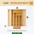 Expandable Bamboo Drawer Organizer – Large 20"x16.9" Size with Adjustable Dividers – for Kitchen Utensils, Knives, Cutlery, Flatware & Silverware Storage Tray