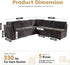 Modular Sectional Sofa with Chaise U Shaped Sectional Couch for Living Room, 5-Seater Comfy Cloud Couches, Plush Corduroy, Gray