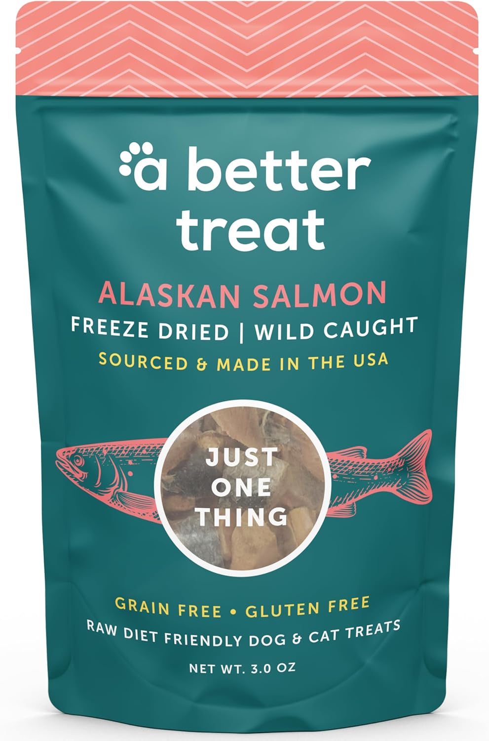 A Better Treat - Raw Salmon Dog Food, 3 lb (Pack of 5) - USA Made