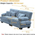 Modular Sectional Sofa, Comfy Cloud Couch Oversized Loveseat, Sectional Couches for Living Room, Modern Chenille Couch for Bedroom, Sleeper Deep Seat Sofa with Throw Pillows, Blue