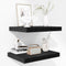 Fun Memories Floating Shelves - 2 Pack 12 Inch Deep Rustic Wooden Wall Shelves - Extra Deeper & Thicker Wall Mounted Storage Shelf for Kitchen, Farmhouse - 16" W x 12" D x 1.5" H - Rustic Black