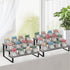 YINMIT Wooden Display Riser Stand, Tiered Perfume and Cologne Organizer Stand, 3 Tier Spice Rack Organizer, Rustic Display Shelf for Candles (3 Tier,2Pack,Grey)