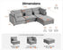 Oversized Modular Sofa, Extra Deep Cloud Chenille Sectional Couch with Ottoman Chaise, Fluffy Chenille 4 Seat L-Shaped Sofa for Living Room, Villa (L Shape 4 Seater, Chenille Grey)