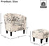 INZOY Modern Accent Chair with Ottoman for Small Space, Club Chair with Ottoman Set, Comfy Fabric Barrel Reading Chairs for Living Room Bedroom, Round Reading Chair with Foot Rest, Flower Pattern