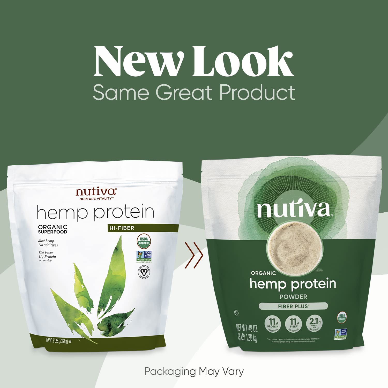 Nutiva Organic Hemp Protein Hi-Fiber, 3 Lbs