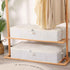 Underbed Storage Box, Clothes Organizer With Sturdy Structure and Reinforced Handles for Blanket, Sheets, Pillows, Towels, Shoes, Beige, 2 Pack, 31.5 x 15.7 x 5.9 Inch