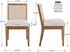VESCASA Upholstered Dining Chairs with Square Rattan Back, Armless Padded Linen Cushion Dining Chairs with Wood Legs for Dining Room, Kitchen, Set of 4, Natural Frame