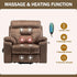 Oversized Power Lift Recliner Chair for Elderly with Massage Heat, Brown Velvet Electric Lay Flat Recliners with Cup Holders, Side Pockets, Infinite Position, Gift for Family