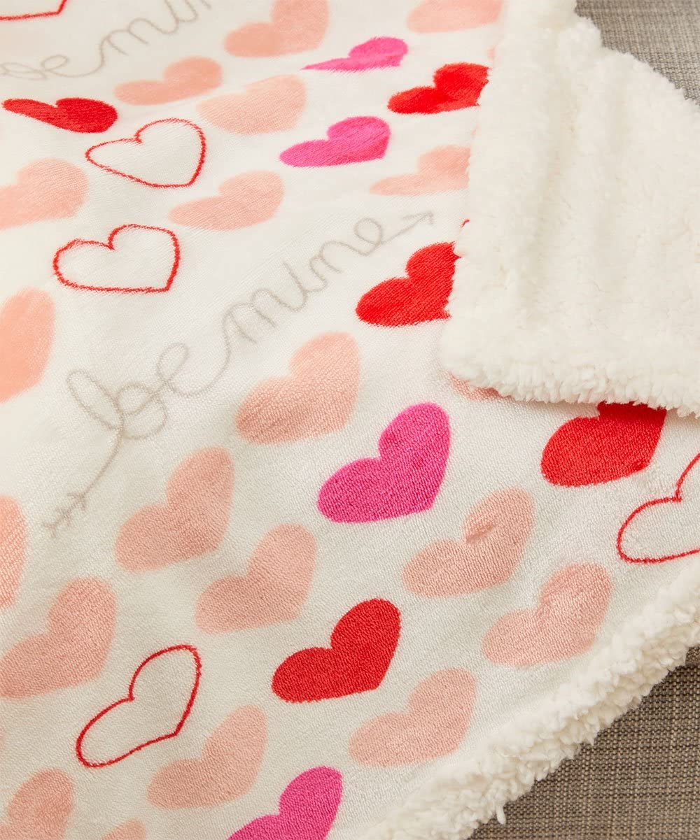 Decor & More Amor Eterno Be Mine Love Collection Valentine's Day Heart Ultra Plush Throw Blanket (50