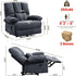 Oversized Power Recliner Chair 350lb with Hidable Cup Holders, Extra Wide Large Big Electric Recliner Chair with Lumbar Support Pillow Nursery Chair Living Room (Power, GREY-ET6008)