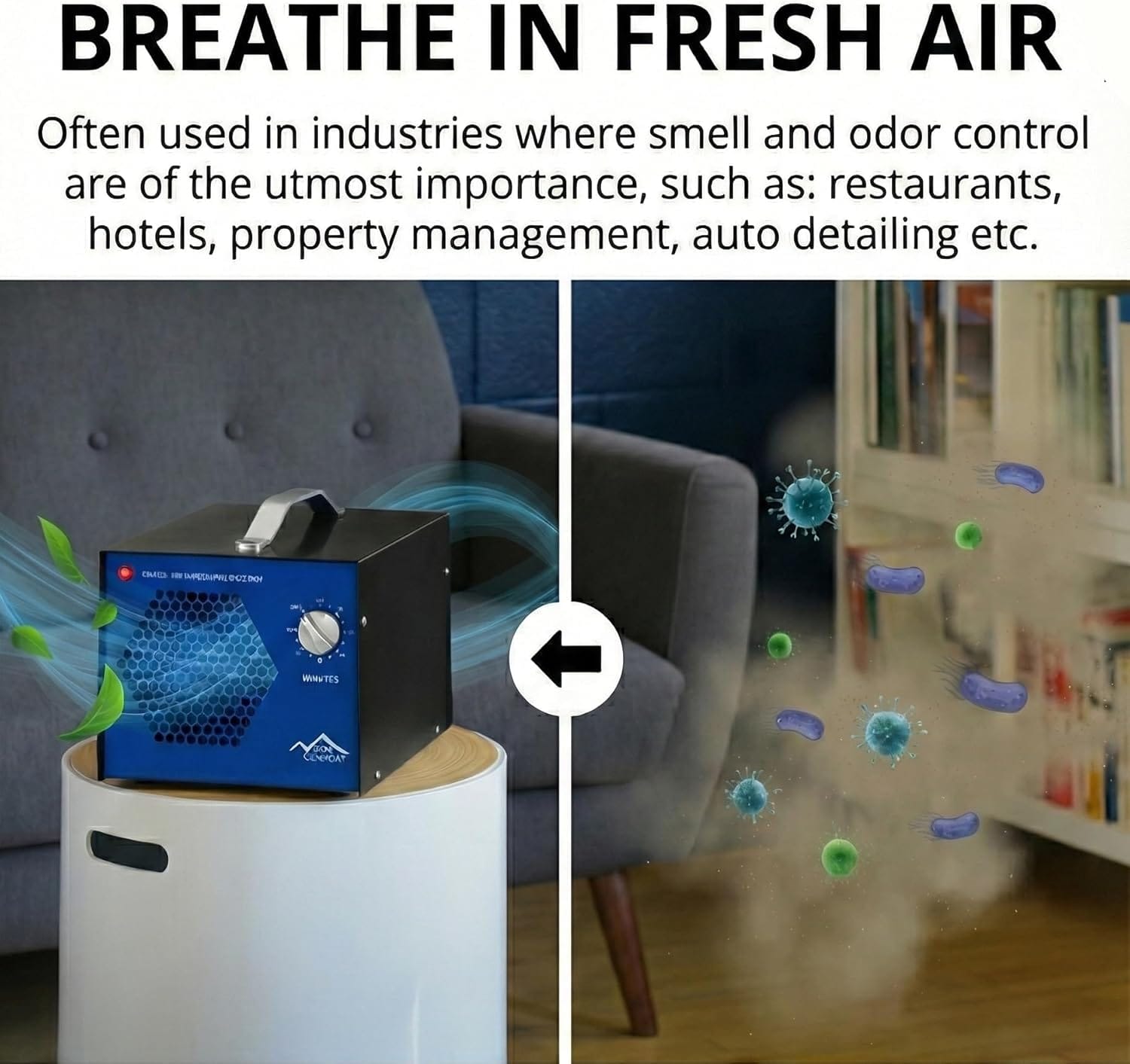 New Comfort Large Odor Eliminating Blue Commercial Ozone Generator by Prolux