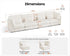 Oversized Modular Sofa, Extra Deep Cloud Corduroy Sectional Couch with Ottoman Chaise, Fluffy Chenille 4 Seater Sofa for Living Room, Villa (Basic 4 Seater, Corduroy White)