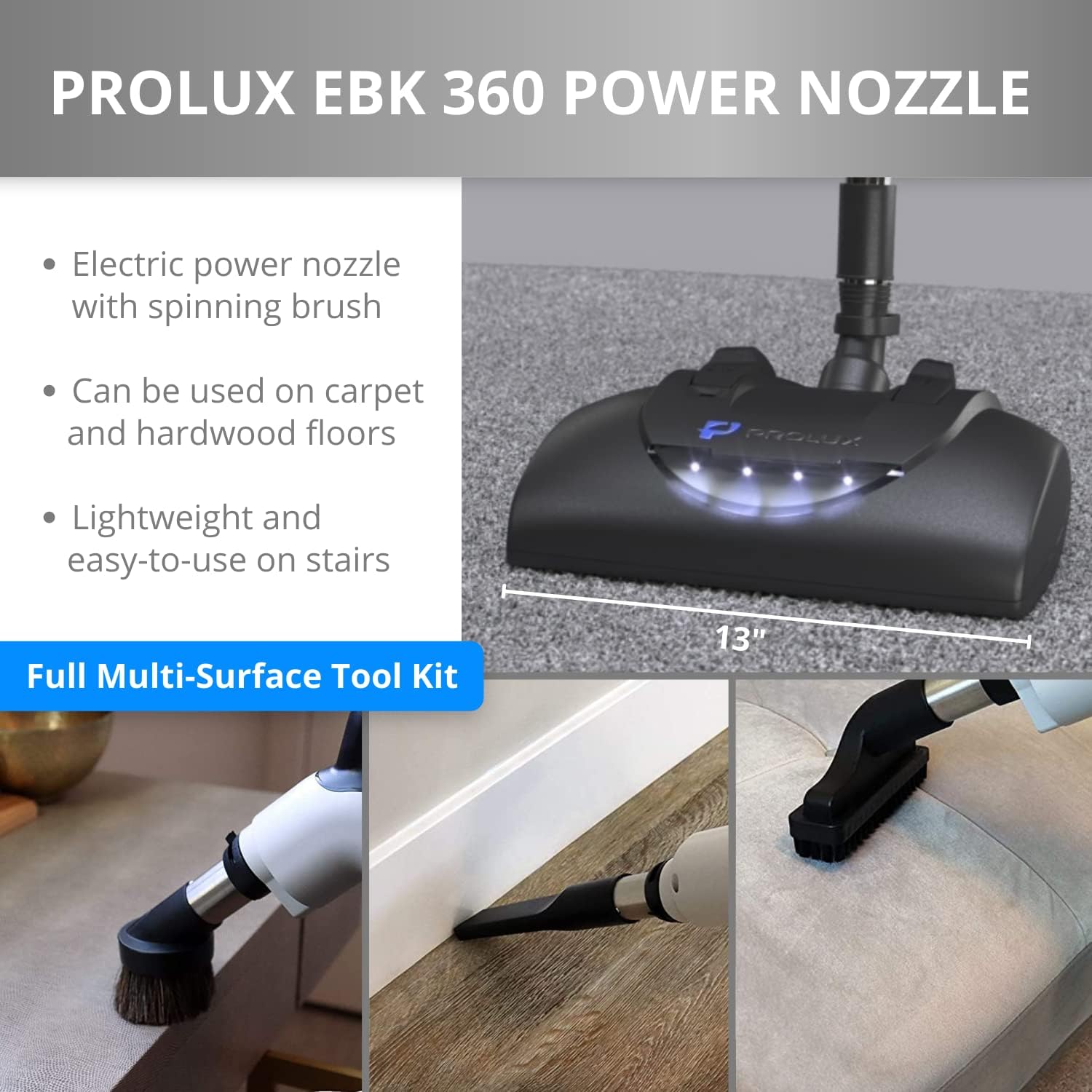 Premium Prolux 35 ft Universal Central Vacuum Hose Kit With Wessel Werk Power Nozzle