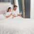 Cozy Bliss Checkered White Large Faux Rabbit Fur California King Size Bed Blanket, Soft Fuzzy Fluffy Minky Cream Furry Blankets for Couch, Bed (90 * 108 Inches Ivory)