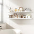 Fun Memories Floating Shelves - 12 Inch Rustic Wooden Wall Shelves - Extra Deeper & Thicker Wall Mounted Storage Shelf for Living Room, Kitchen, Farmhouse - 55" W x 12" D x 1.8" H - White