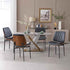 BV Mid Century Modern Dining Chairs Set of 4, Upholstered Pu Leather Armless Accent Chair with Walnut Bentwood Back, Retro Kitchen Chair for Dining Room, Living Room, Kitchen, Black
