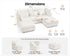 Oversized Modular Sofa, Extra Deep Cloud Corduroy Sectional Couch with Ottoman Chaise, Fluffy Corduroy 5 Seater Sofa Bed for Living Room, Villa (U Shape 5 Seater, Corduroy White)