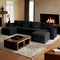 HOOOWOOO Modular Sectional Couch Sofa,128X61 U L Shaped Oversized Couch Sets Free Combination,6 Pieces Extra Deep Sofa with Ottomans for Living Room(Black Corduroy)