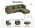 Oversized Modular Sofa, Extra Deep Cloud Chenille Sectional Couch with Ottoman Chaise, Fluffy Chenille 4 Seat L-Shaped Sofa for Living Room, Villa (L Shape 4 Seater, Chenille Green)