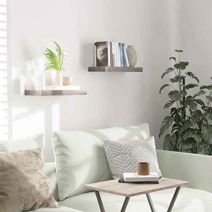 HOOBRO Floating Shelves for Wall, Wall Mounted Shelf Set of 2, 15.7