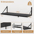 Heimlove 24 Inches Black Floating Shelves,8 Inches Deep Wall Bookshelf Mounted Display&Storage Wood Wall Shelves for Kitchen Bathroom Laundry Living Room,Set of 3