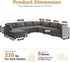 Modular Sectional Sofa with Chaise U Shaped Sectional Couch for Living Room, 8-Seater Comfy Cloud Couches with One Movable Ottoman, Plush Corduroy, Gray