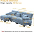 Modular Sectional Sofa, Comfy Cloud Couch 3 Seater Couch with Ottoman, Sectional Couches for Living Room, Modern Chenille L Shaped Couches, Sleeper Deep Seat Sofa with Throw Pillows, Blue