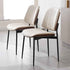 BV Dining Chairs Set of 2, PU Leather Armless Kitchen Chair in Modern Walnut Style, Mid Century Bentwood Side Chair with Metal Legs, Retro Accent Guest Chair for Kitchen Dining Room(Beige)