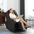 Power Recliner Chair with Heat and Massage, PU Leather Home Theater Seating with LED Lights/Cup Holders/Side Pocket/USB Port, Reclining Sofa Chair for Living Room (1, Brown)