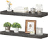 HOOBRO Floating Shelves for Wall, Wall Mounted Shelf Set of 2, 23.6" Hanging Shelf with Invisible Brackets, for Wall in Bathroom, Bedroom, Toilet, Kitchen, Living Room, Office, Charcoal Gray BC60BJ01
