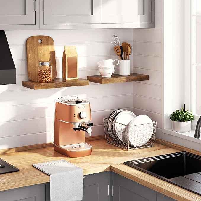 HOOBRO Floating Shelves for Wall, Wall Mounted Shelf Set of 2, 15.7