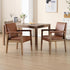 Mid Century Modern Dining Chairs Set of 4 Faux Leather Upholstered Living Room Side Chair, Kitchen Arm Chair with Solid Wood Legs for Home Kitchen & Restaurant, PU Brown