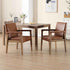 Mid Century Modern Dining Chairs Set of 2 Faux Leather Upholstered Living Room Side Chair, Kitchen Arm Chair with Solid Wood Legs for Home Kitchen & Restaurant, PU Brown
