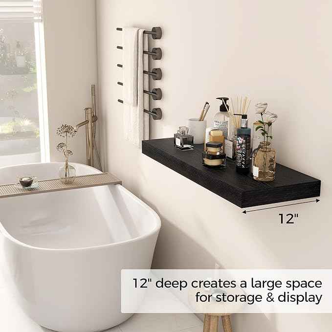 Fun Memories Black Floating Shelves 30