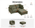 Oversized Modular Sofa, Extra Deep Cloud Corduroy Sectional Couch with Ottoman Chaise, Fluffy Chenille L-Shaped Sofas for Living Room, Villa (Loveseat+Ottoman, Chenille Green)