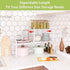 Expandable Cabinet Shelf Organizer Rack, Stackable Kitchen Counter Storage Shelves Stand, Adjustable Height Pantry Shelf Spice Rack (White, 1 Pack)