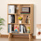 LEYAOYAO Wooden 7 Cube Book Shelf, Natural 3 Tier Bookshelf with Legs, Modern Open Storage Organizer,Boho Bookcase,Display Cabinet Shelf Free Standing Bookshelves for Bedroom,Living Room,Office