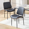BV Mid Century Modern Dining Chairs Set of 2, Upholstered Pu Leather Accent Chair with Walnut Bentwood Back, Armless Kitchen Chair for Dining Room, Living Room, Kitchen, Black