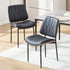 BV Mid Century Modern Dining Chairs Set of 2, Upholstered Pu Leather Accent Chair with Walnut Bentwood Back, Armless Kitchen Chair for Dining Room, Living Room, Kitchen, Black