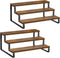 Giikin 3-Tier Spice Rack, 13.8 Inch Wood Countertop Spice Storage Holder, Kitchen Pantry Cabinet Organizer Cupboard for Spice Bottles, Jars, Seasonings, Baking Supplies, Metal Frame(Set of 2)