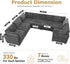 Modular Sectional Sofa with Chaise U Shaped Sectional Couch for Living Room, 7-Seater Comfy Cloud Couches, Plush Corduroy, Gray