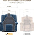 Oversized Power Recliner Chair 350lb with Hidable Cup Holders, Extra Wide Large Big Electric Recliner Chair with Lumbar Support Pillow Nursery Chair Living Room (Power, BLUE-6001)
