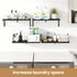 Heimlove 24 Inches Black Floating Shelves,8 Inches Deep Wall Bookshelf Mounted Display&Storage Wood Wall Shelves for Kitchen Bathroom Laundry Living Room,Set of 3